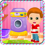 Little Kid Washing Clothes icon