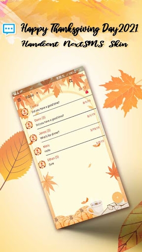 Android application Next SMS Thanks giving skin 21 screenshort