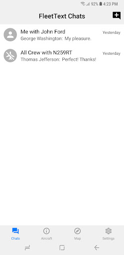 Android application FleetText screenshort