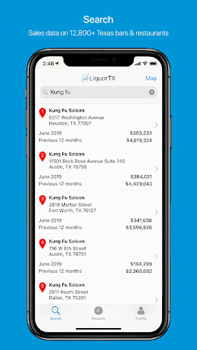 LiquorTX – Bar Sales Data Screen 3