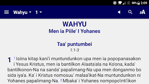 Android application Alkitab Balantak screenshort