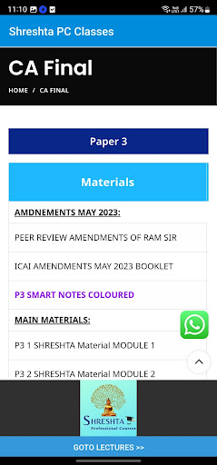 Android application SHRESHTA PROFESSIONAL COURSES screenshort