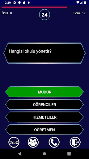 Android application Kim Milyoner : Bilgi Yarışması screenshort