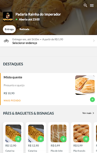 Android application Padaria Rainha Online screenshort