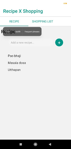Android application recipe-x-shopping screenshort