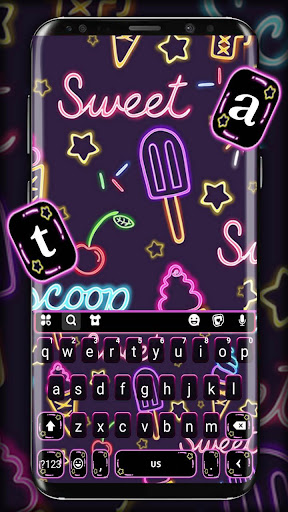 Android application Neon Doodle Keyboard Theme screenshort