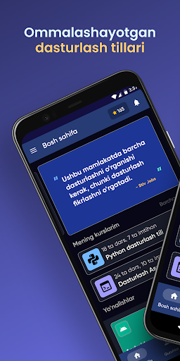 Android application Uzdevs: Dasturlashni o‘rganing screenshort