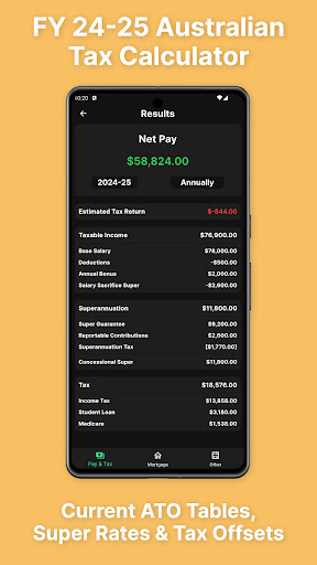 Android application TaxCheck - ATO Tax Calculator screenshort