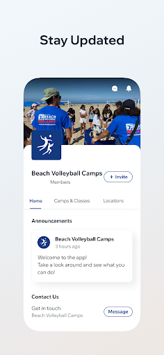 Android application Beach Volleyball Camps screenshort