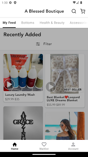 Android application A Blessed Boutique screenshort