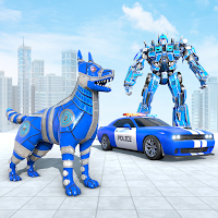 Police Robot Car Transform Police Dog Robot Games