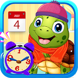 Turtle Learn Clock Time - Month Days & Seasons icon