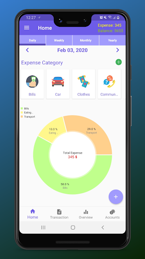 Android application Expense Tracker Budget Planner screenshort