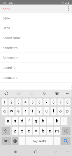 Android application Tutti Dizionario Italiano screenshort