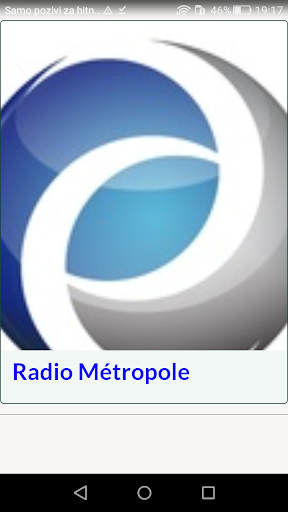 Android application Radio Métropole screenshort