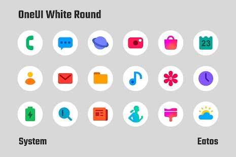 OneUI White - Round Icon Pack Capture d'écran