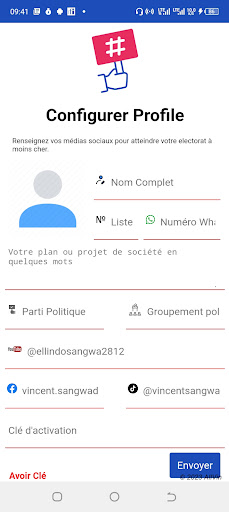 Android application SMS Electoral Target screenshort