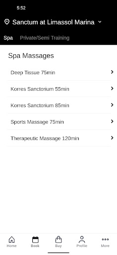 Sanctum Spa & Fitness Screen 2