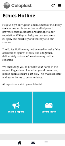 Android application Coloplast Ethics Hotline screenshort