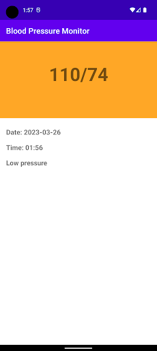 Blood Pressure Diary Screen 3