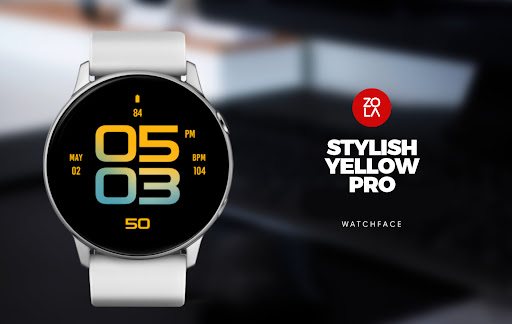 Stylish Yellow Pro Watch Face screenshot 1