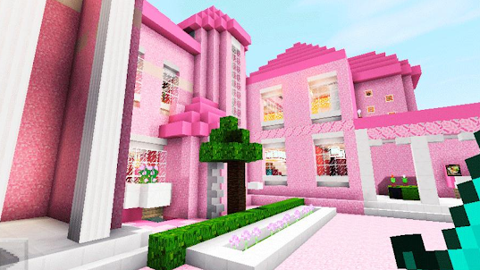 Розовый дом для майнкрафт