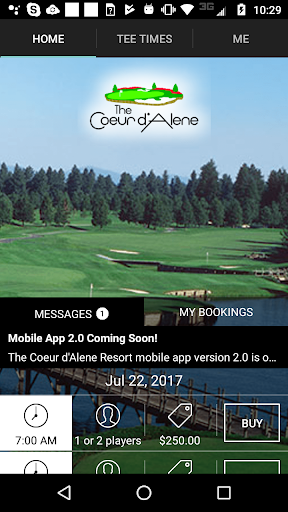 Android application Coeur d'Alene Resort Tee Times screenshort