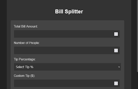 Bill Splitter Calculator