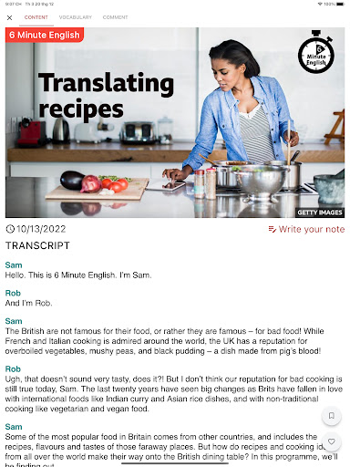 Screenshot of English Listening - 6mins