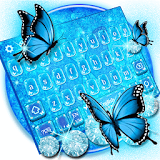 Blue Glitter Butterfly Keyboard Theme icon