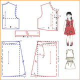 Step make a dress pattern icon