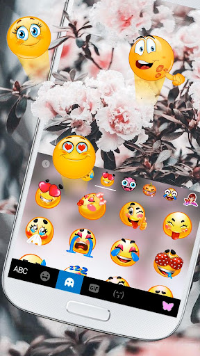 Pink Floral Wall Keyboard Them Screen 2
