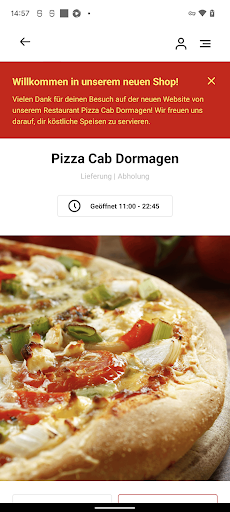 Android application Pizza Cab Lieferservice screenshort