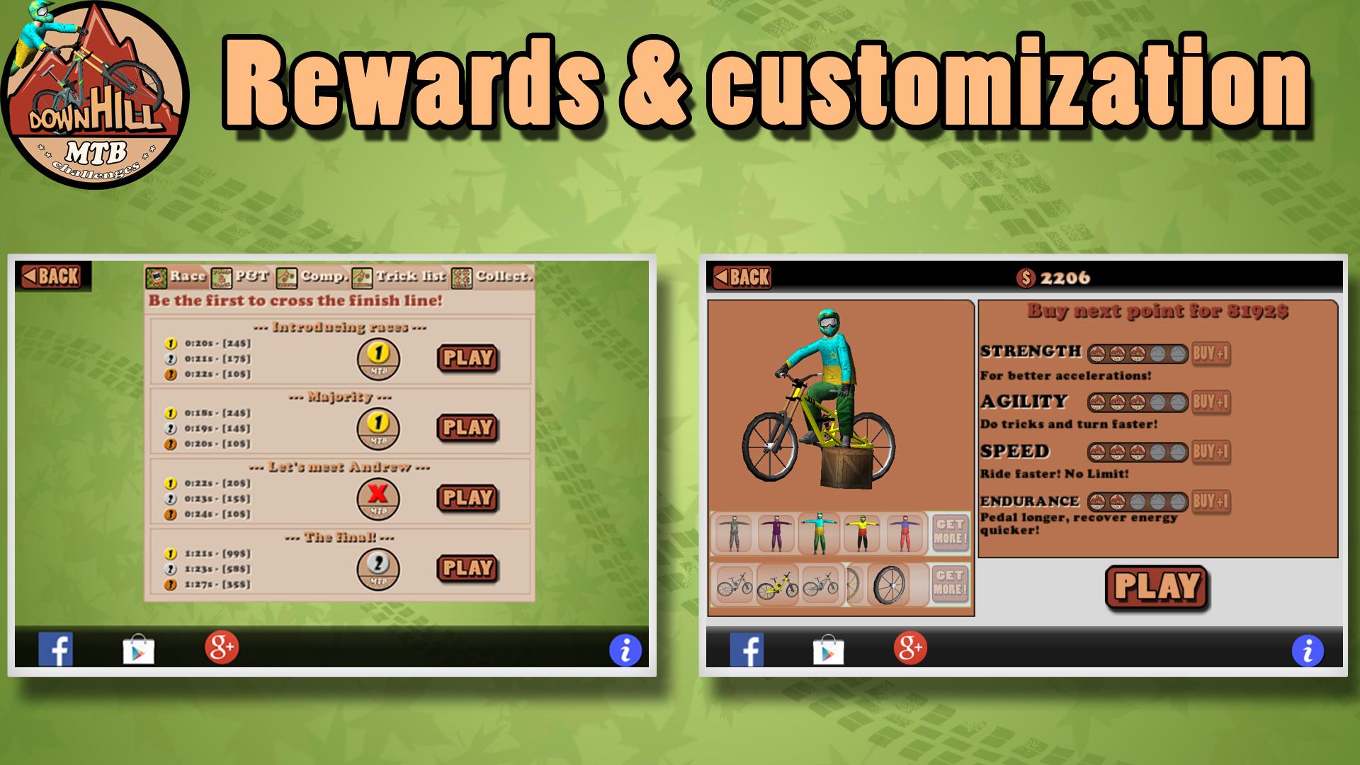 Android application MTB Downhill challenges ProV screenshort