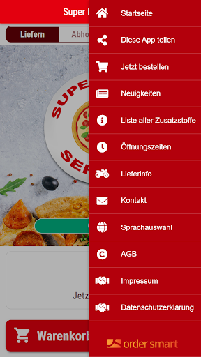 Super Pizza Service Screen 3