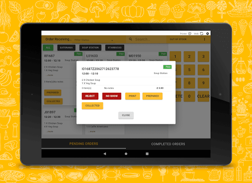 ORT - Order Receiving Terminal Screen 2
