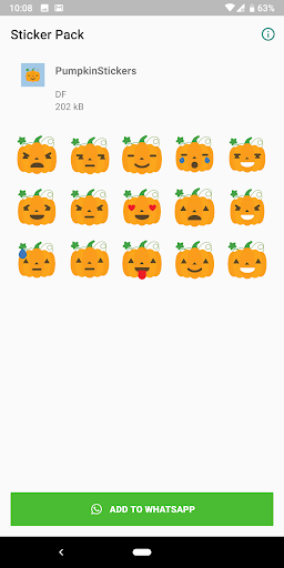 Android application Pumpkin - Halloween stickers screenshort