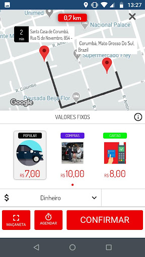 Android application Unicar Crba Passageiro screenshort
