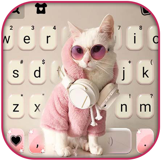Cool Cat Keyboard Background logo