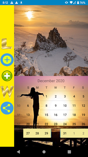 Android application Wallie Calendar screenshort