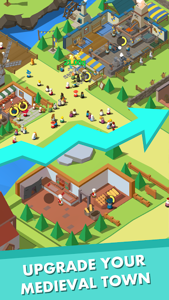 Idle Medieval Town - Tycoon, Clicker, Medieval 1.1.38 APK + Мод (Unlimited money) за Android