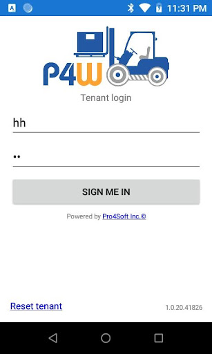 Android application P4W Handheld screenshort