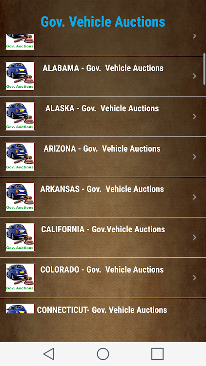 Gov. Vehicle Auction Listings - 1.0.1 - (Android)
