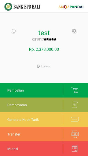 Mobile Nasabah BPD Bali Screen 2