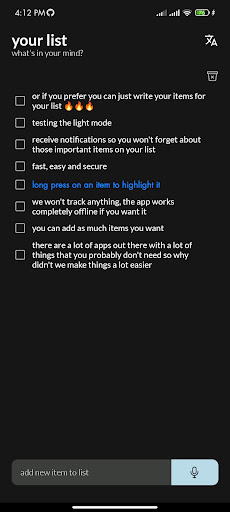Android application to-do list: Simple and easy screenshort