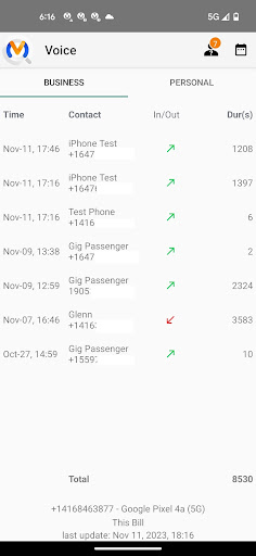 Mobile Cost Management Screen 2