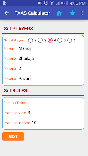 Marriage Taas Calculator Screen 2