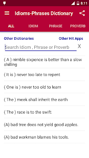 Offline Idioms & Phrases Dicti Screenshot