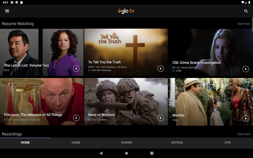 Screenshot of Glo Fiber TV