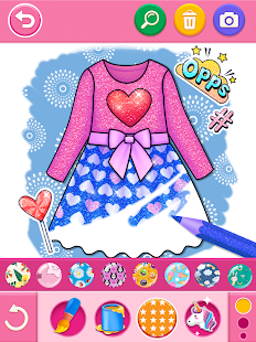 Glitter dress coloring and drawing book for Kids 5.0 Screenshots 12